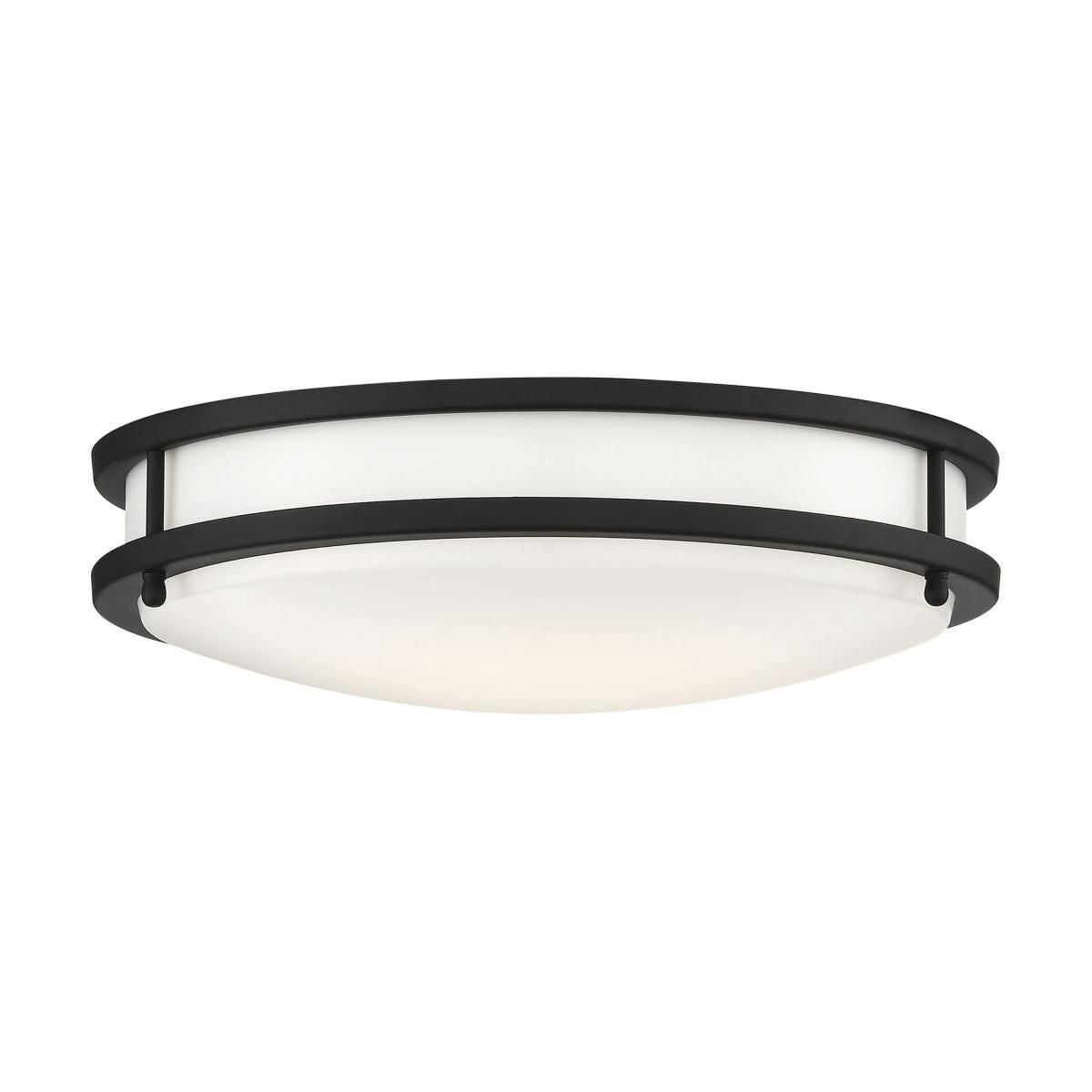 Glamour 13 in. LED Flush Mount Light Selectable CCT Black Finish - Bees Lighting