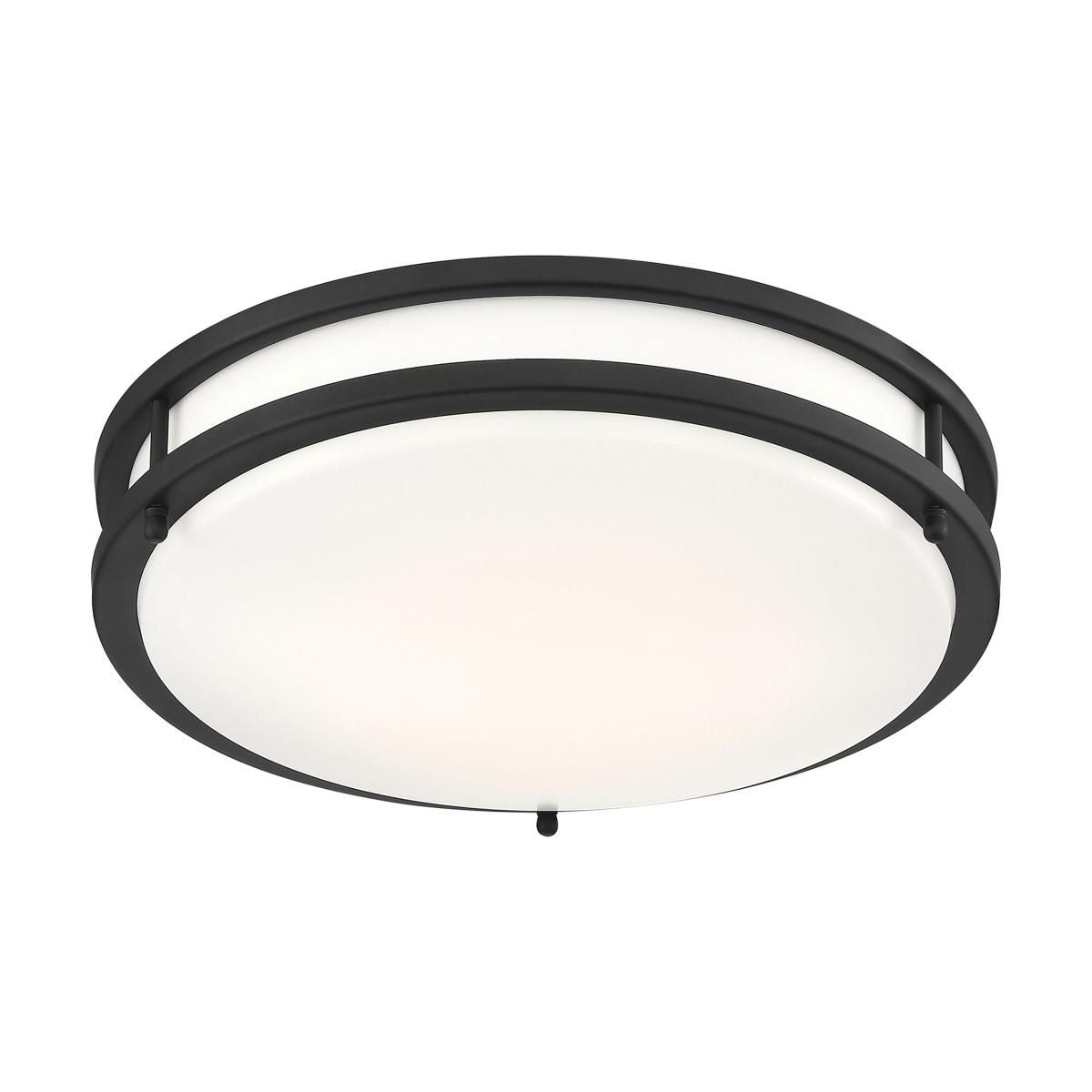 Glamour 13 in. LED Flush Mount Light Selectable CCT Black Finish - Bees Lighting