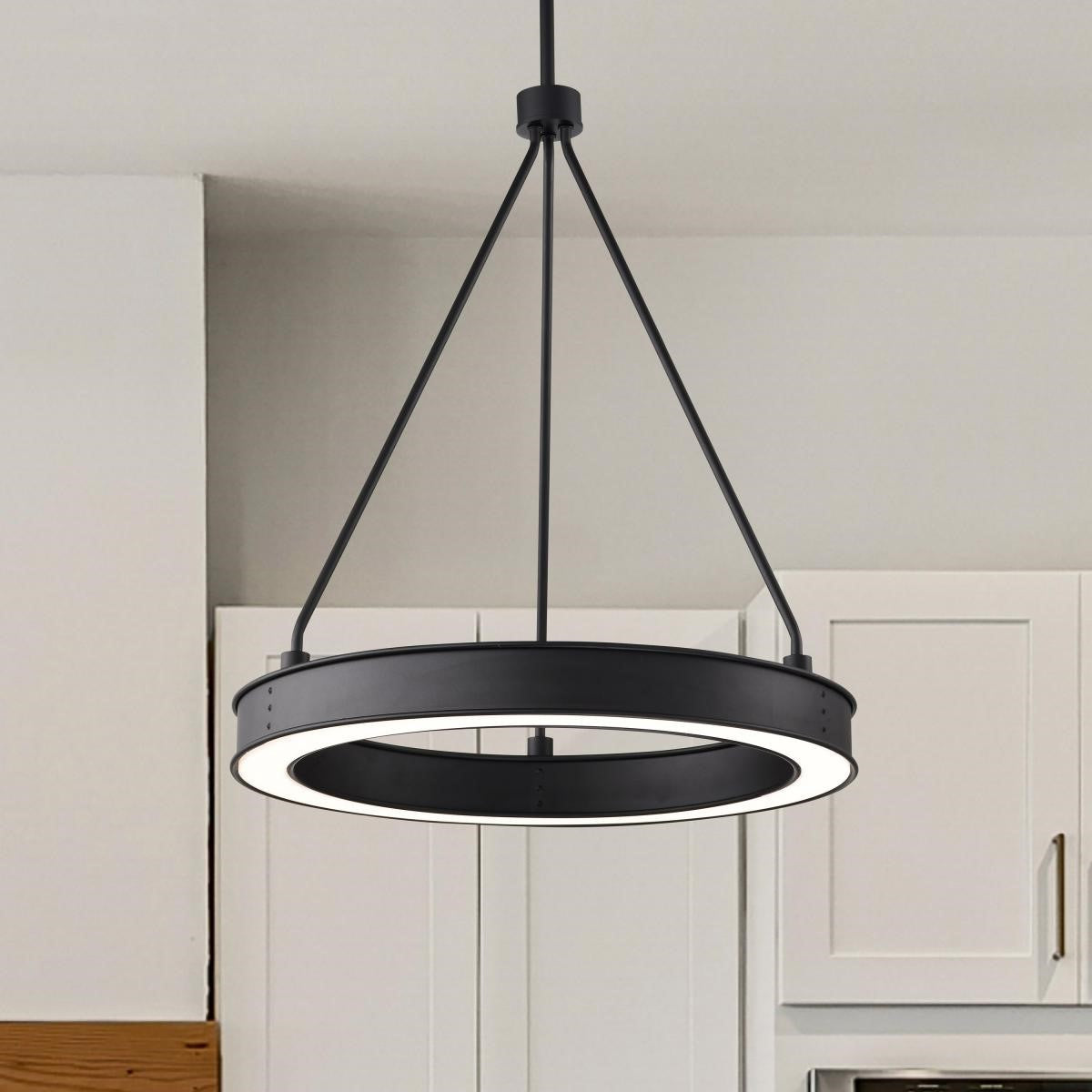 Longford 23" LED Pendant Light, Textured Black Finish - Bees Lighting