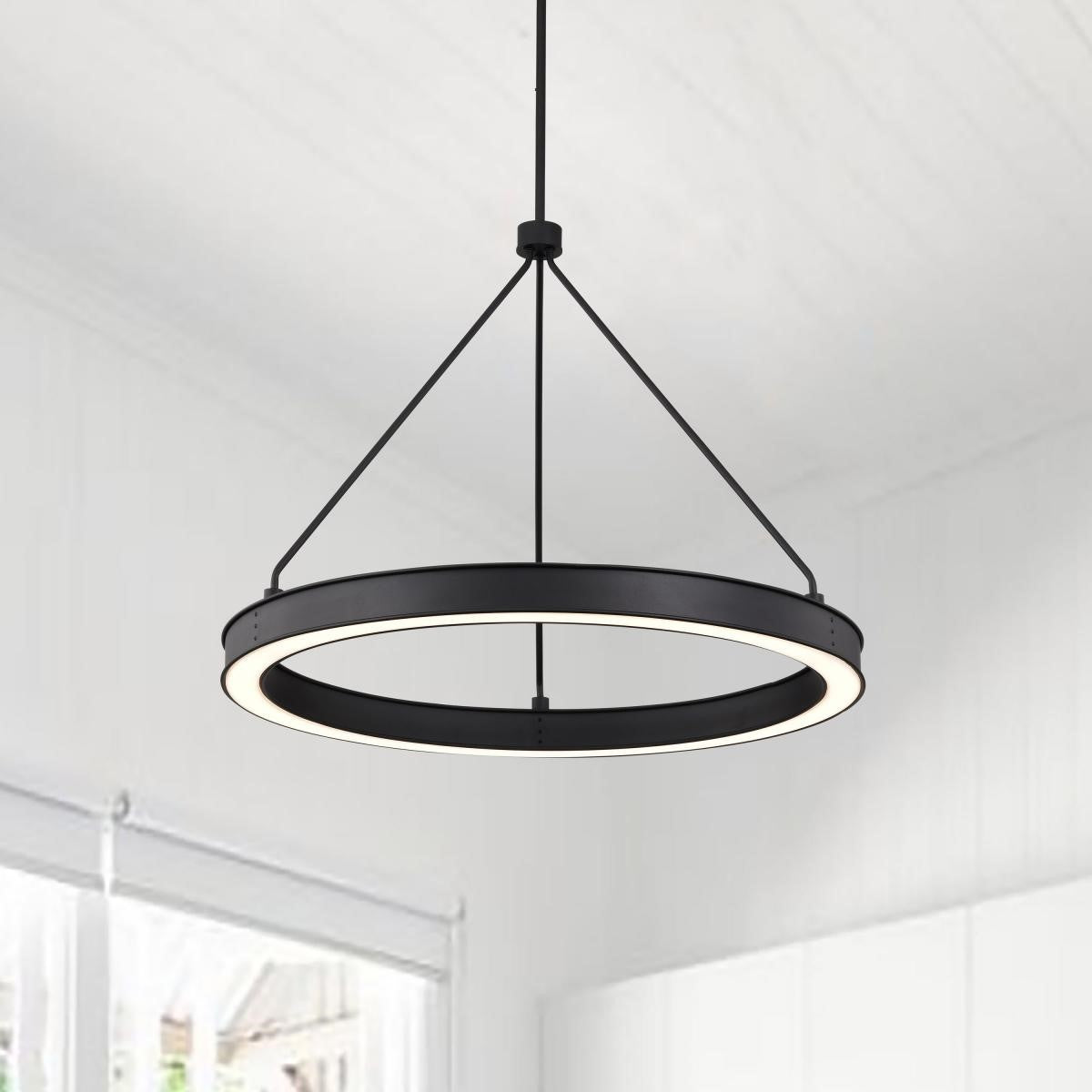 Longford 30" LED Pendant Light, Textured Black Finish - Bees Lighting