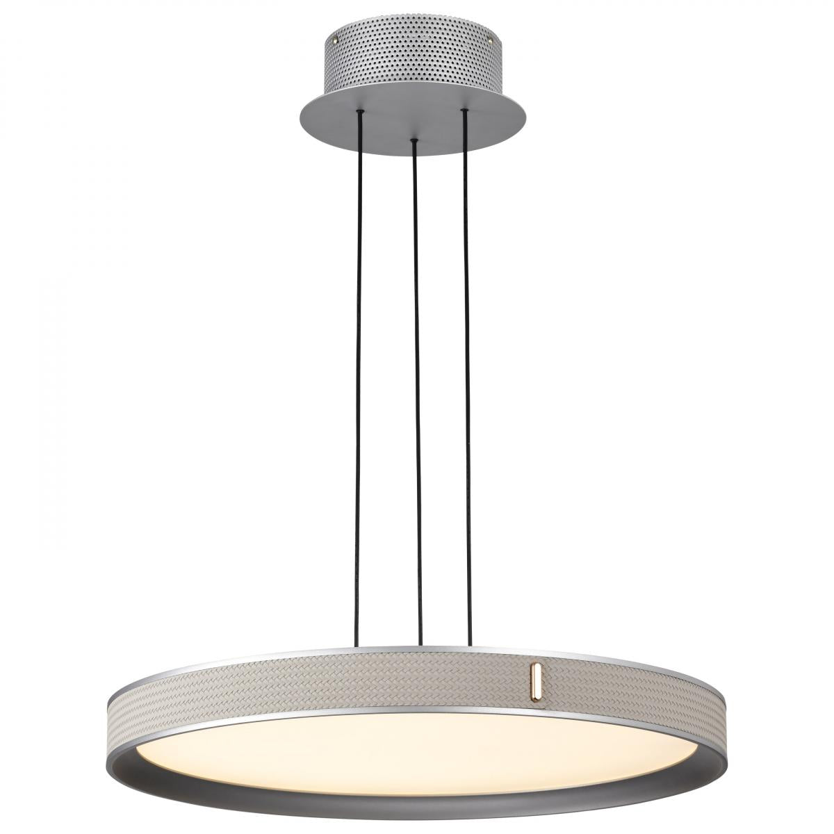 Bandon 20" LED Pendant Light, Gray with Off-White Wrap, Acrylic Lens - Bees Lighting