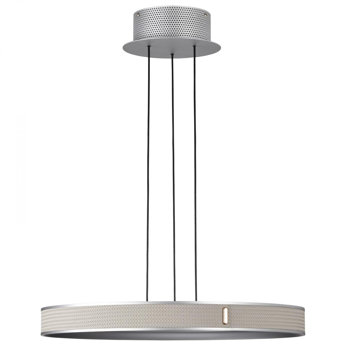 Bandon 20" LED Pendant Light, Gray with Off-White Wrap, Acrylic Lens - Bees Lighting
