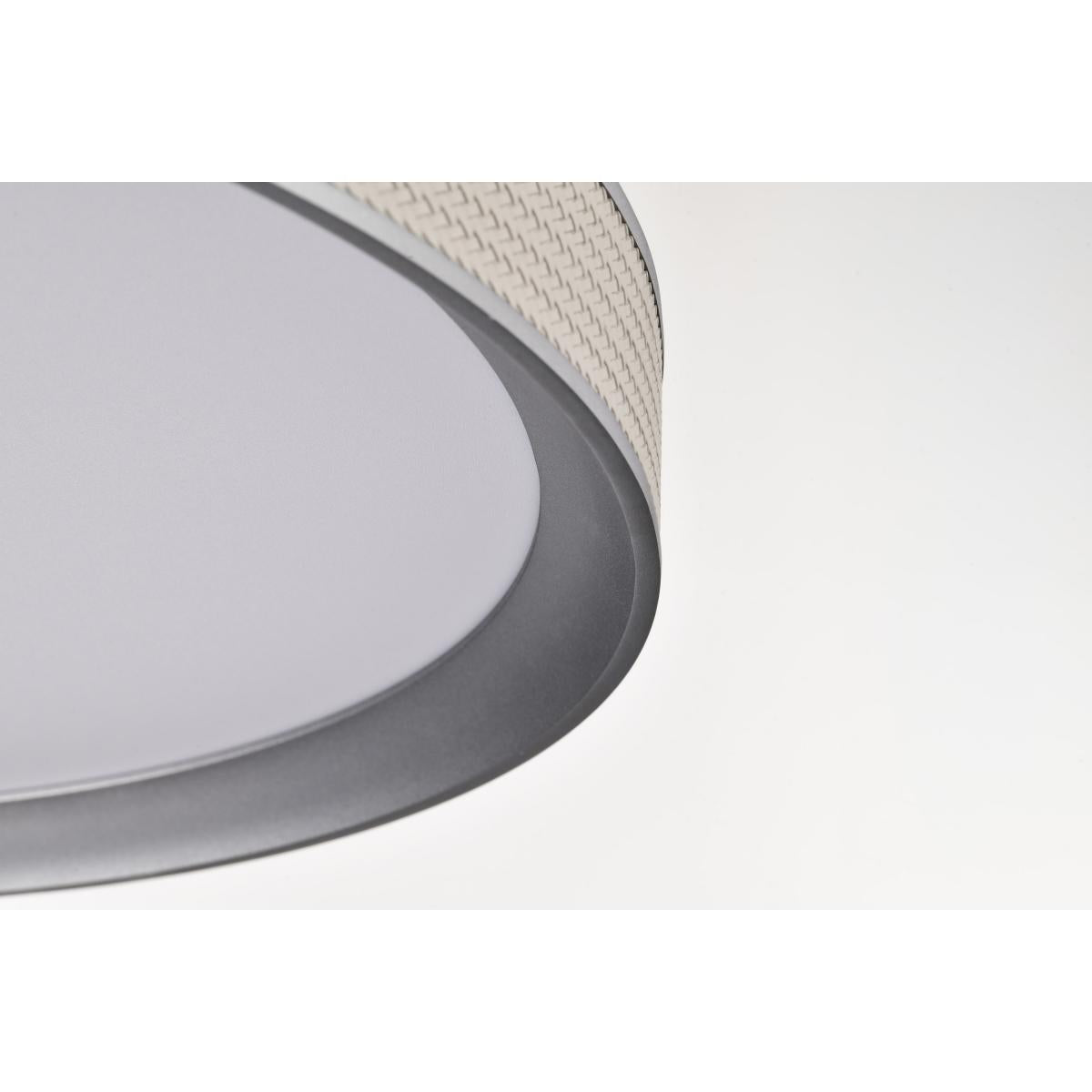 Bandon 20" LED Pendant Light, Gray with Off-White Wrap, Acrylic Lens - Bees Lighting