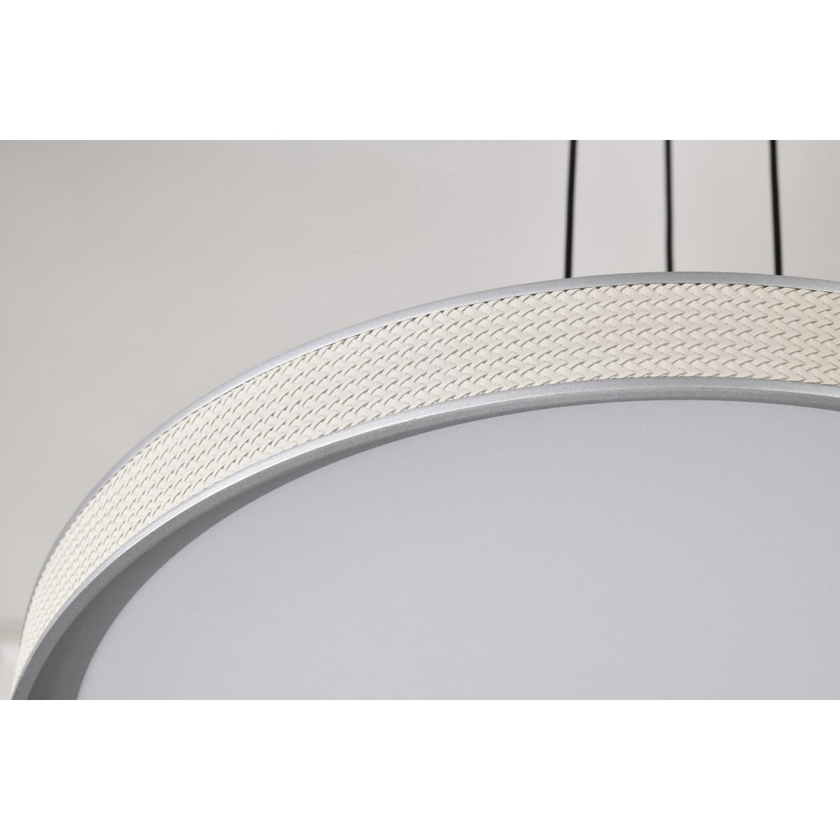 Bandon 20" LED Pendant Light, Gray with Off-White Wrap, Acrylic Lens - Bees Lighting