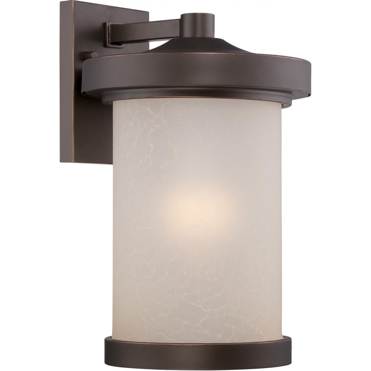 Diego LED Outdoor Wall Light Bronze Finish, Satin Amber Glass - Bees Lighting