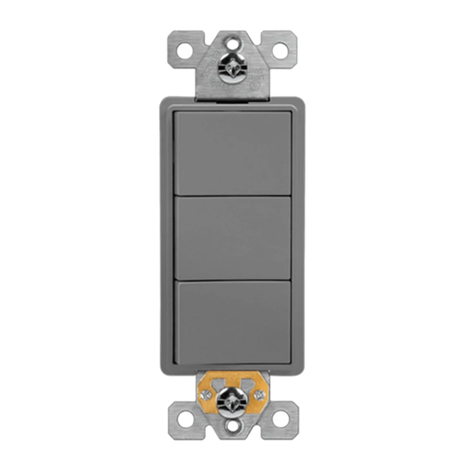 Triple Rocker Light Switch, Single Pole, Gray - Bees Lighting