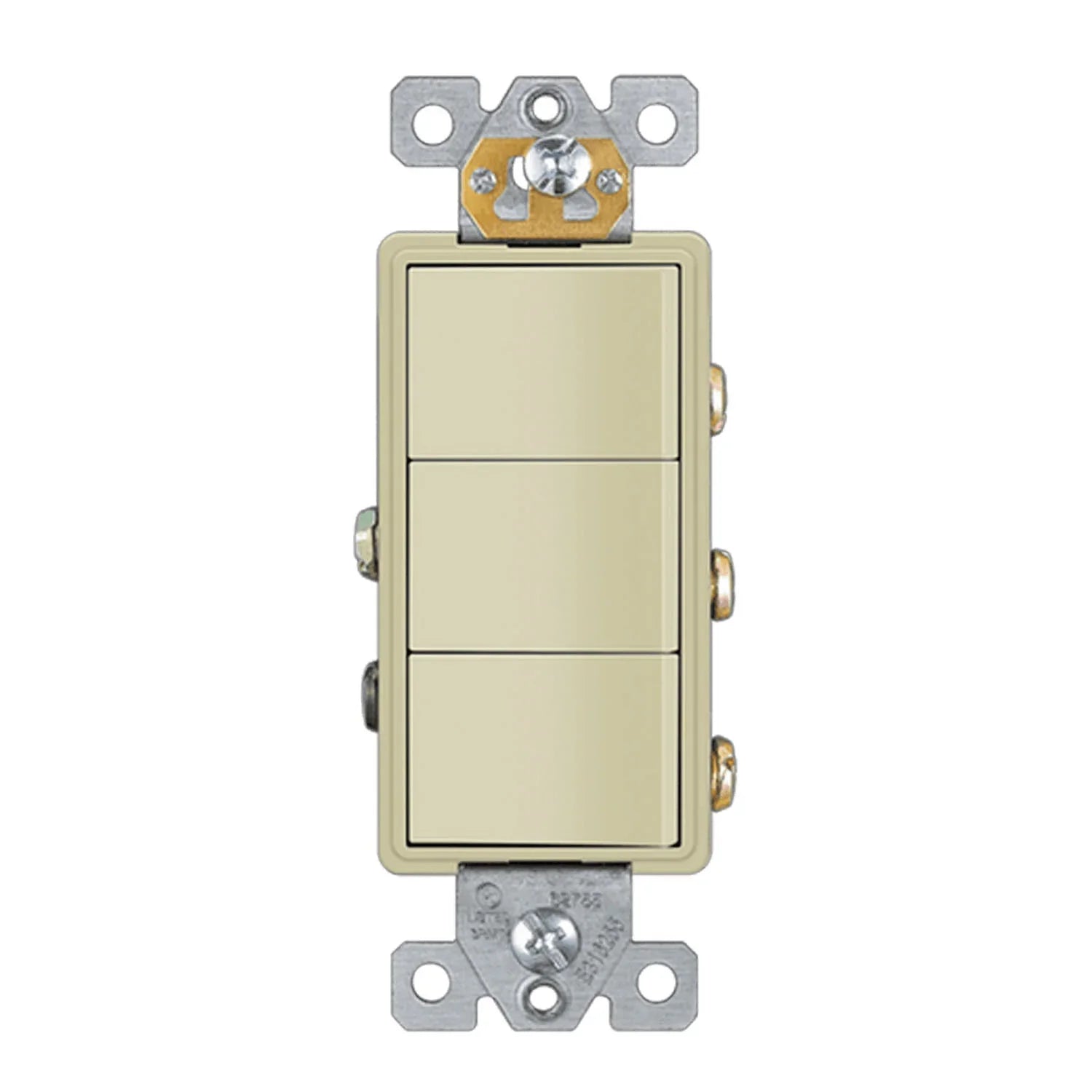 Triple Rocker Light Switch, Single Pole, Ivory - Bees Lighting