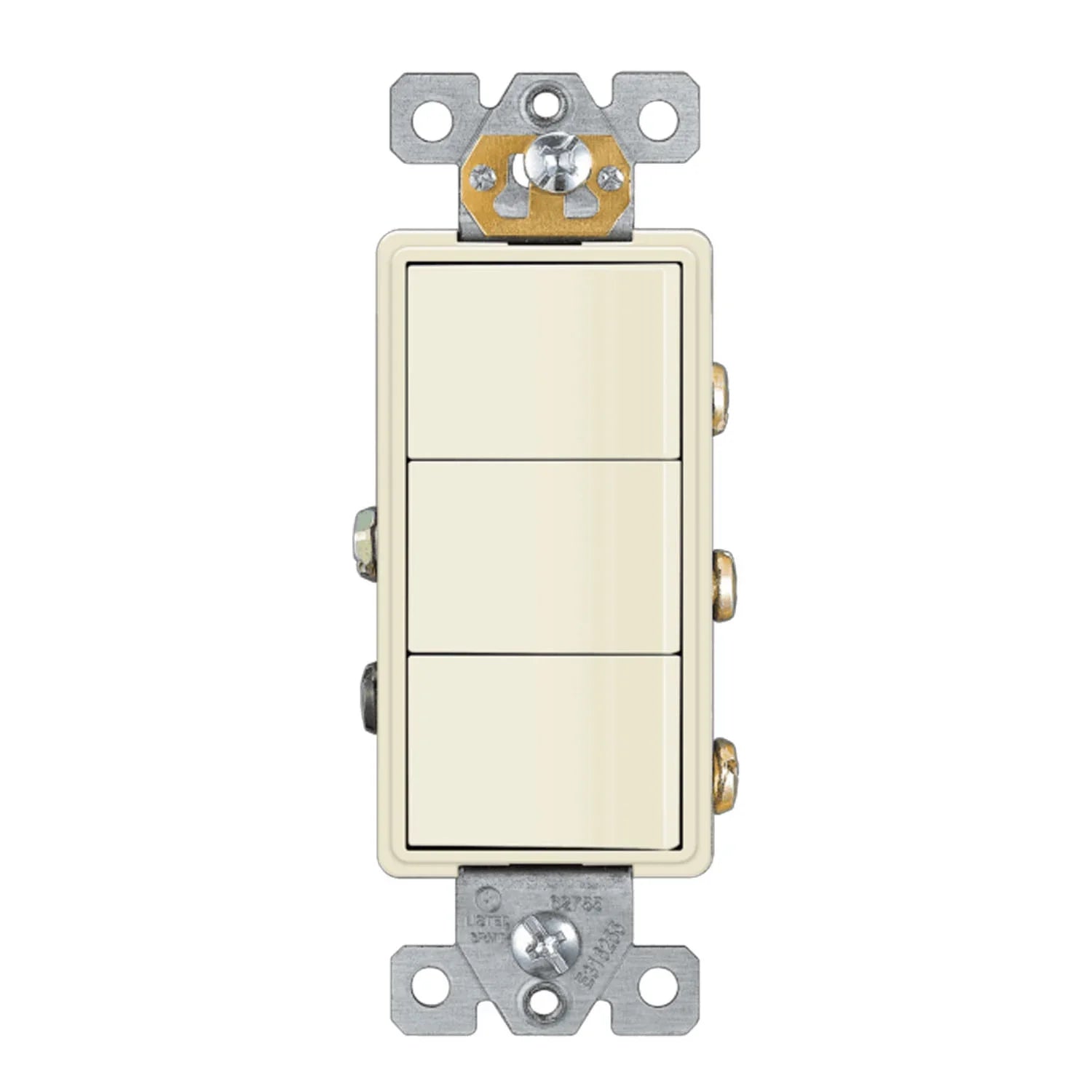 Triple Rocker Light Switch, Single Pole, Light Almond - Bees Lighting