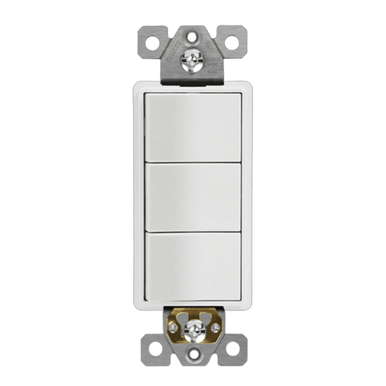 Triple Rocker Light Switch, Single Pole, White - Bees Lighting