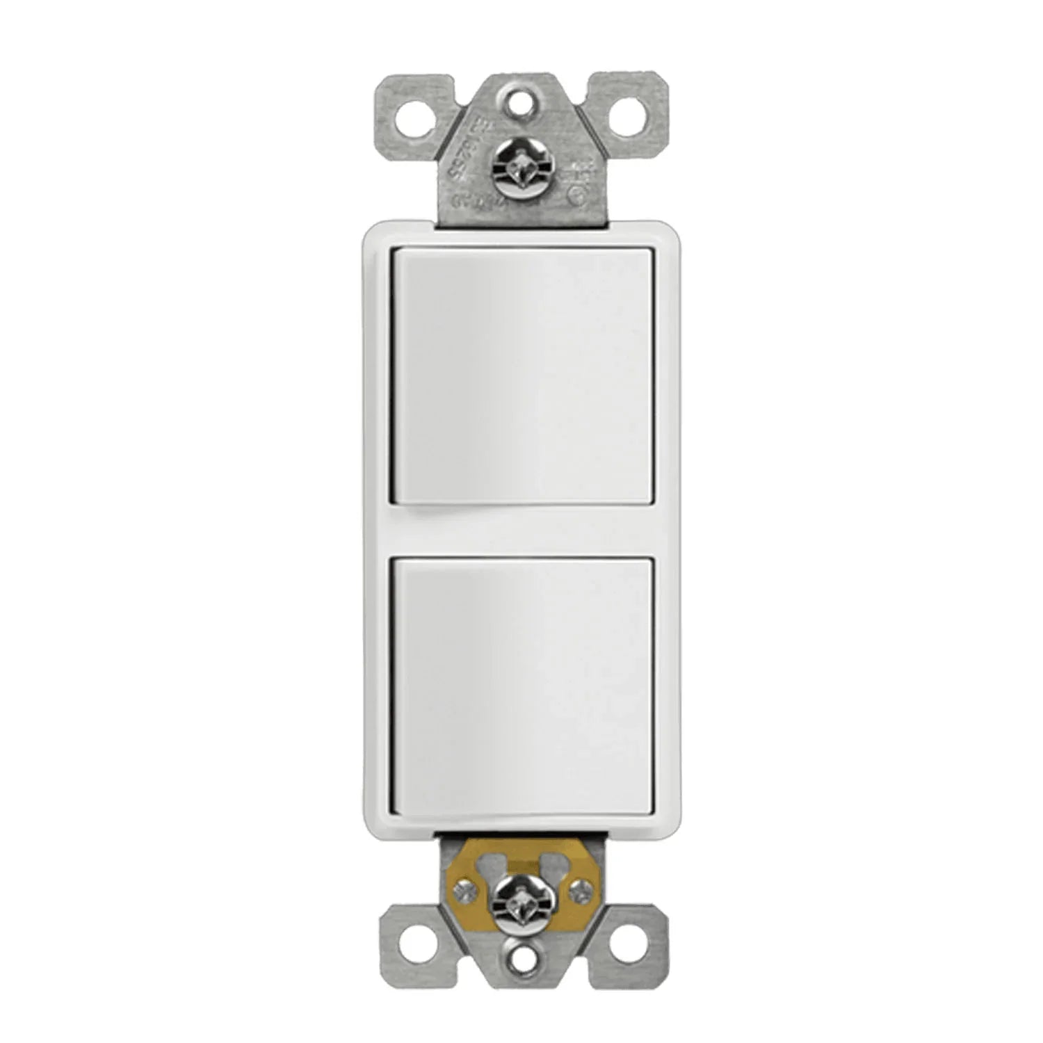 Dual Rocker Light Switch, Single Pole, White - Bees Lighting