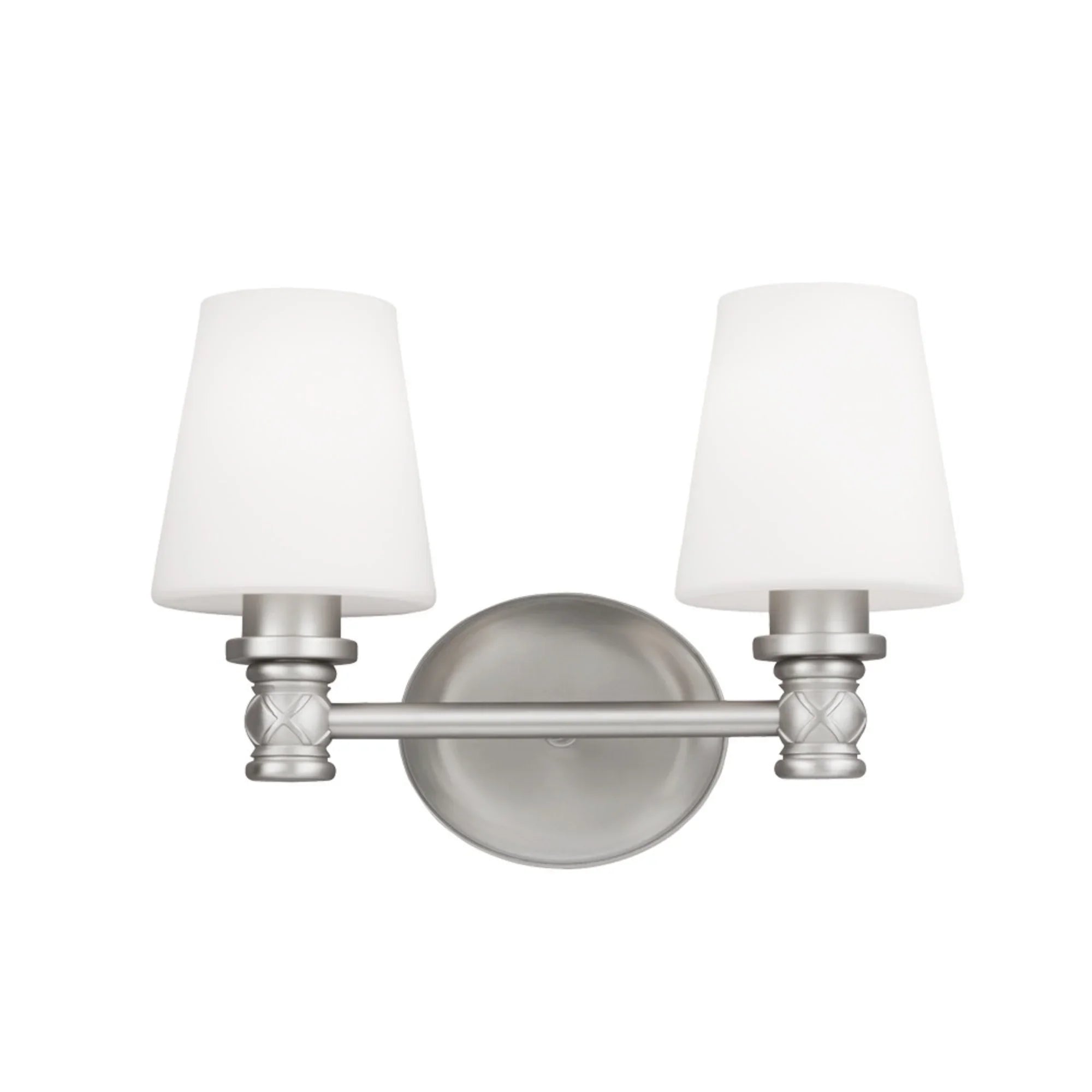 Xavierre 14" 2-Light Bathroom Vanity, Satin Nickel Finish - Bees Lighting