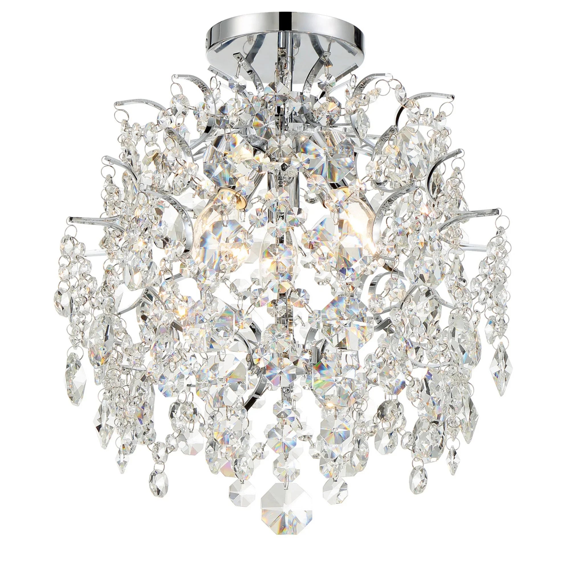 Isabella's Crown 17" 3-Light Chandelier, Chrome Finish - Bees Lighting