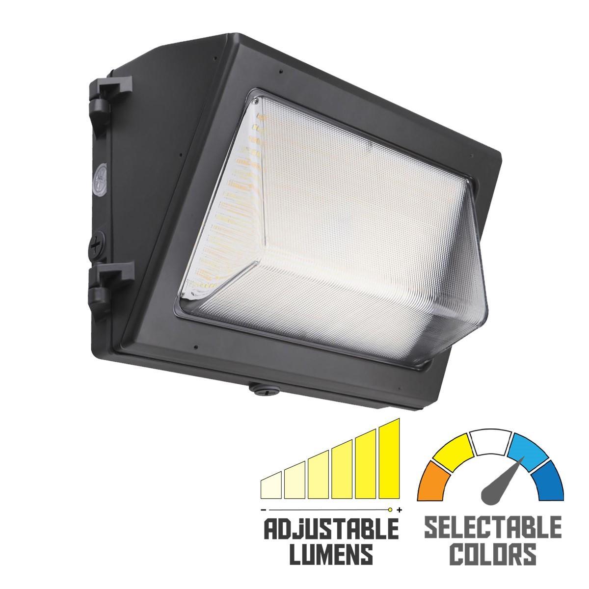 LED Standard Wall Pack With Photocell 60 Watts Adjustable 8,640 Lumens 30K/40K/50K Battery Included 120-277V - Bees Lighting