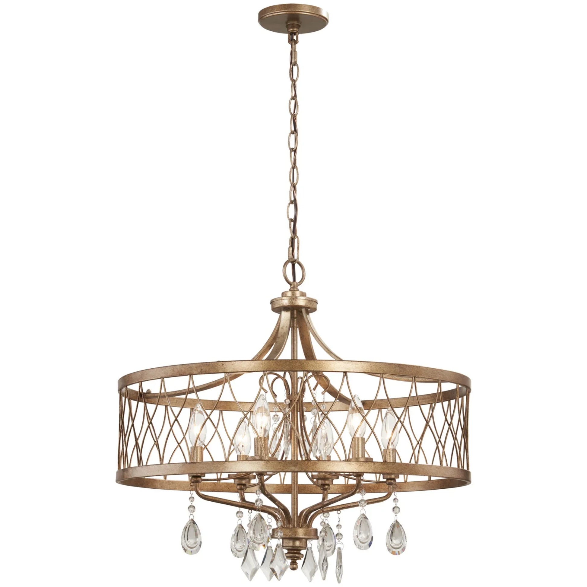 West Liberty 24" 6-Light Chandelier, Olympus Gold Finish - Bees Lighting