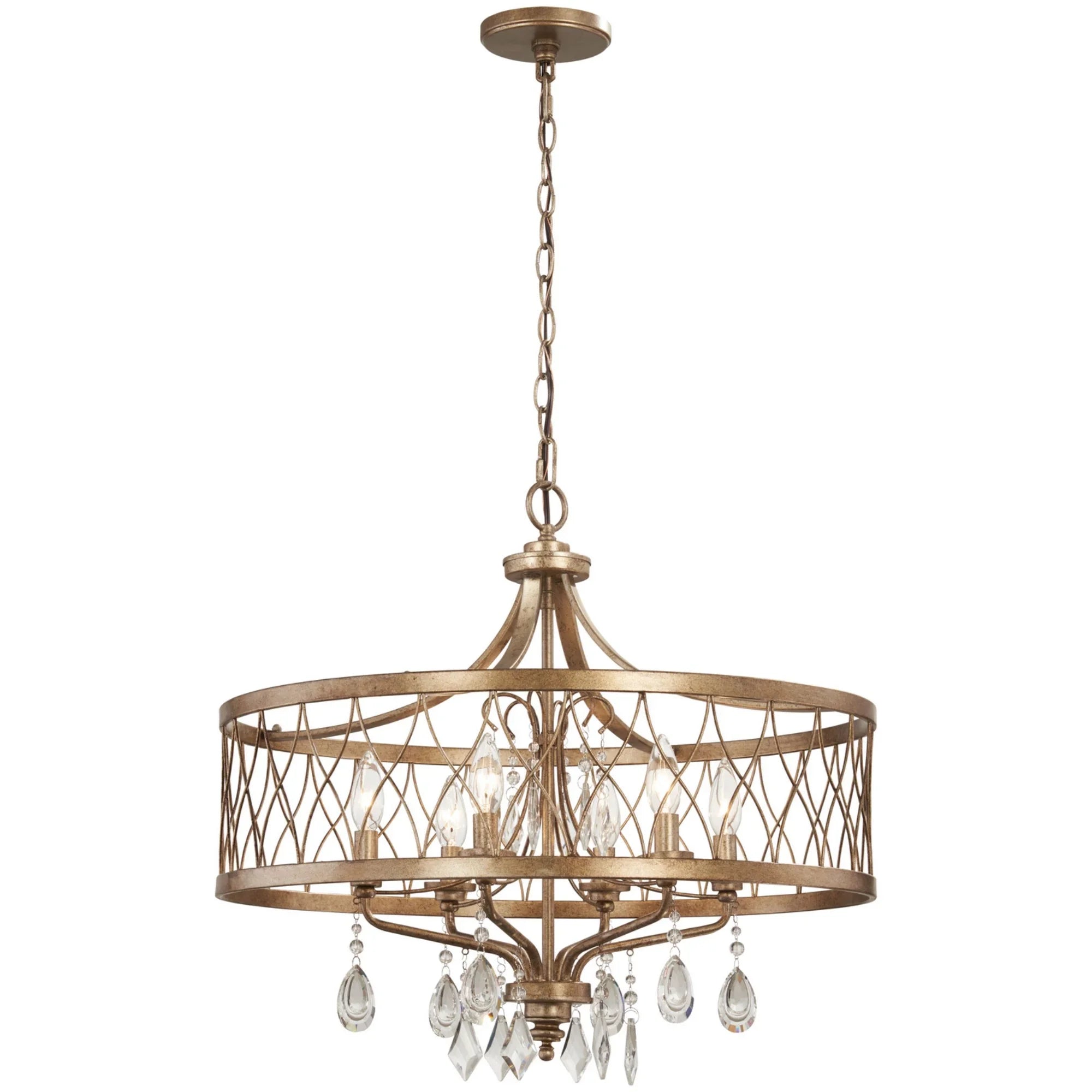 West Liberty 24" 6-Light Chandelier, Olympus Gold Finish - Bees Lighting
