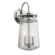 Lyndon 18" 2-Light Outdoor Wall Light, Brushed Aluminum Finish - Bees Lighting