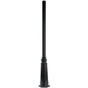 8 ft Light Post, 4 in Round Cast Aluminum Shaft, Black Finish - Bees Lighting