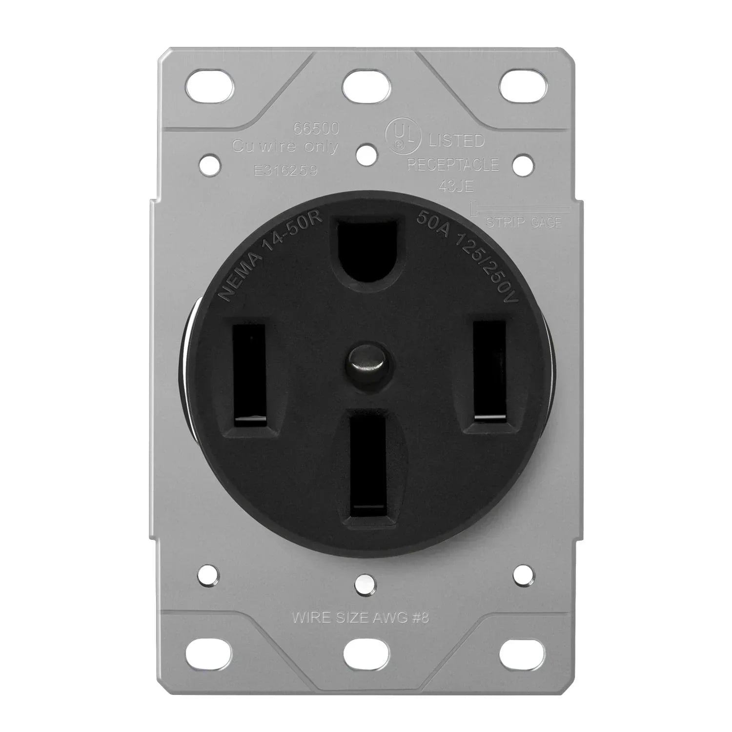 Enerlites 66500 Industrial Grade Flush Mount Receptacle, 50 Amp, NEMA 14-50R - Bees Lighting