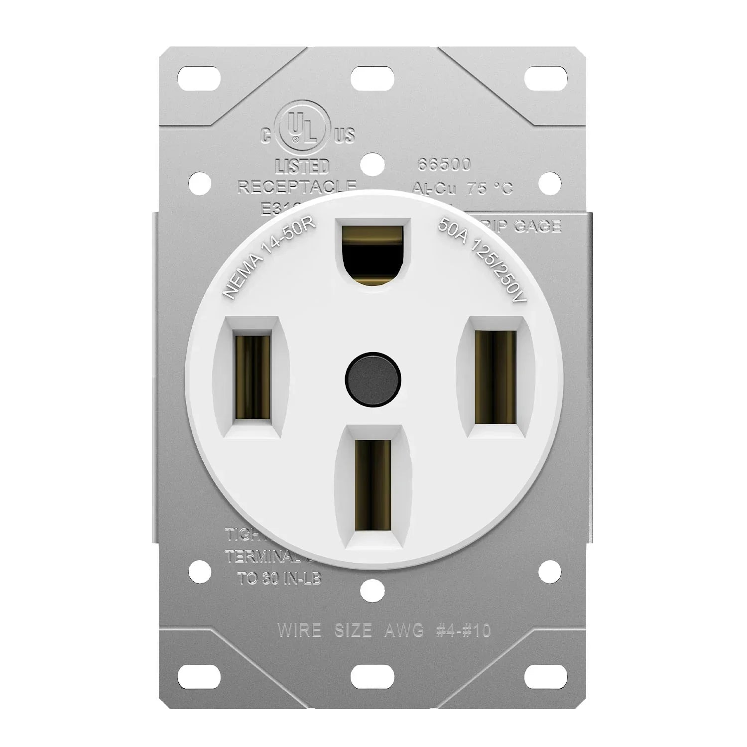 Enerlites 66500 Industrial Grade Flush Mount Receptacle, 50 Amp, NEMA 14-50R - Bees Lighting