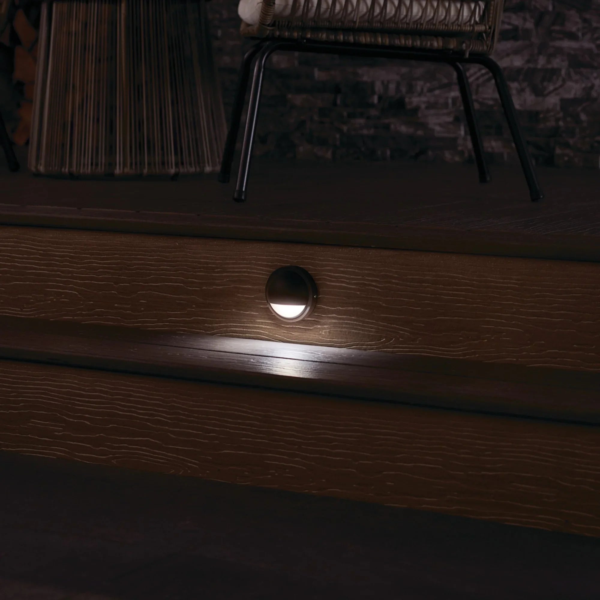 12V LED Deck Light Half Moon 3000K Textured Architectural Bronze - Bees Lighting