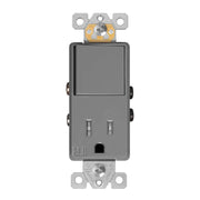 15 Amp Single Pole Light Switch and Tamper-Resistant Receptacle, Gray - Bees Lighting
