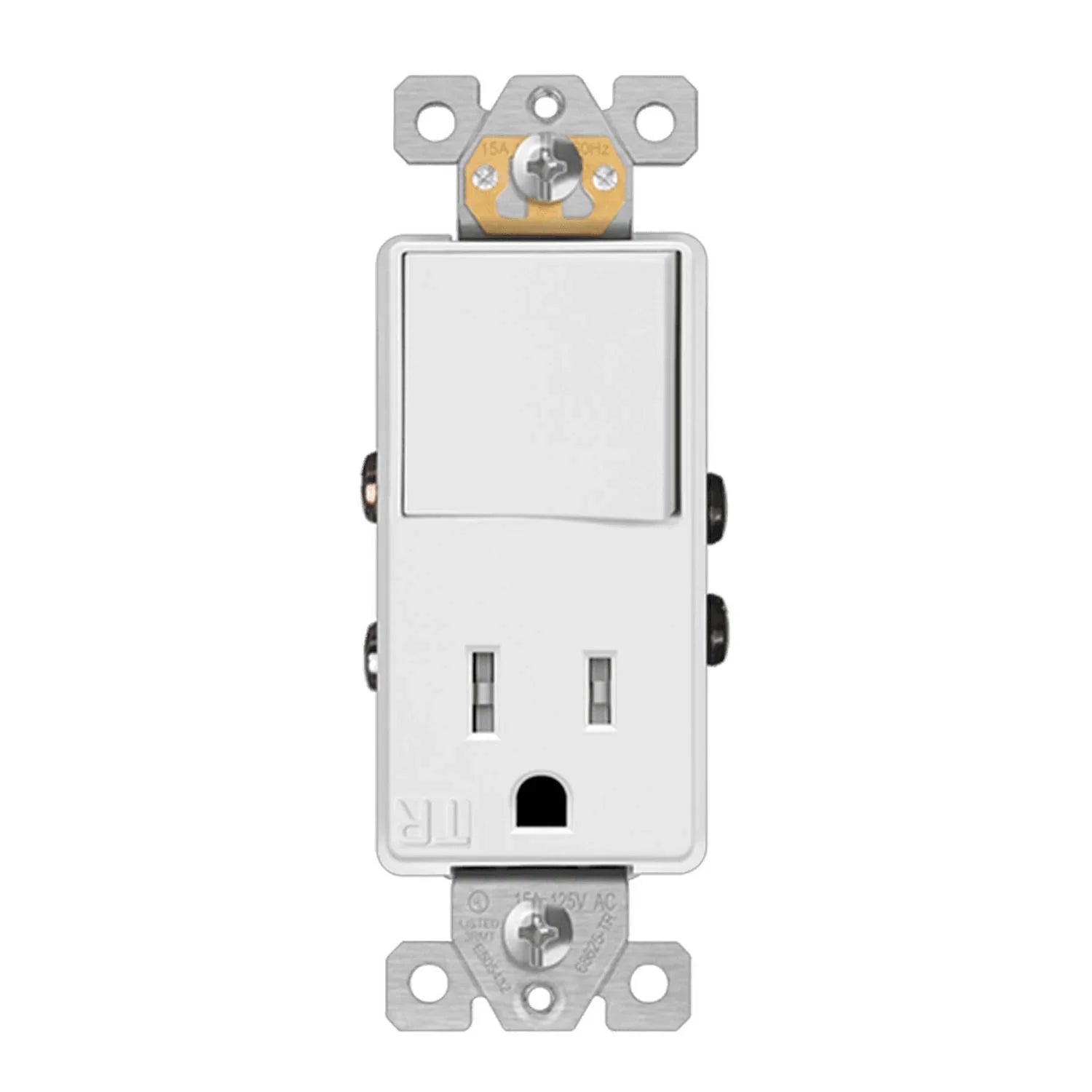 15 Amp Single Pole Light Switch and Tamper-Resistant Receptacle, White - Bees Lighting