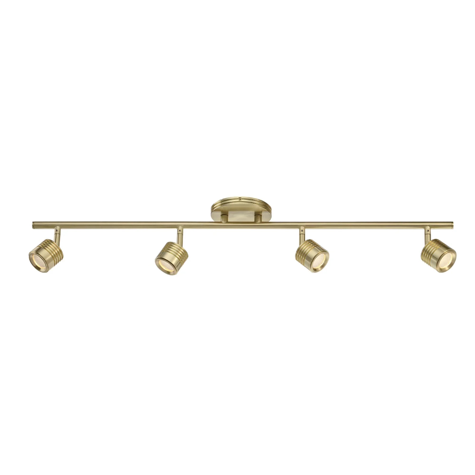 Vector 34" LED Fixed Rail, Ceiling and Wall Mount, Brushed Brass Finish - Bees Lighting