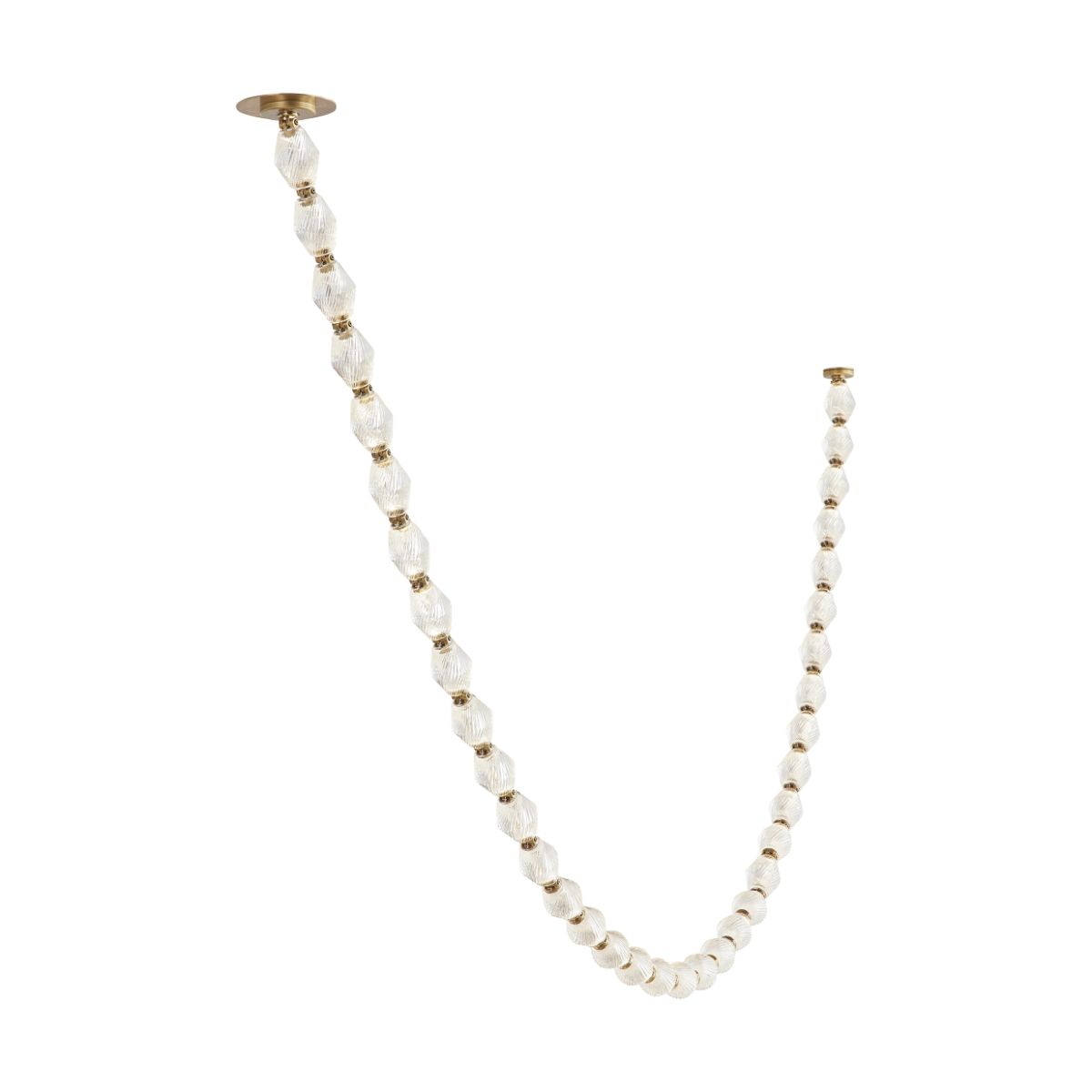 Collier 108 LED Chandelier with Remote Canopy 3000K 120V Natural Brass Finish - Bees Lighting