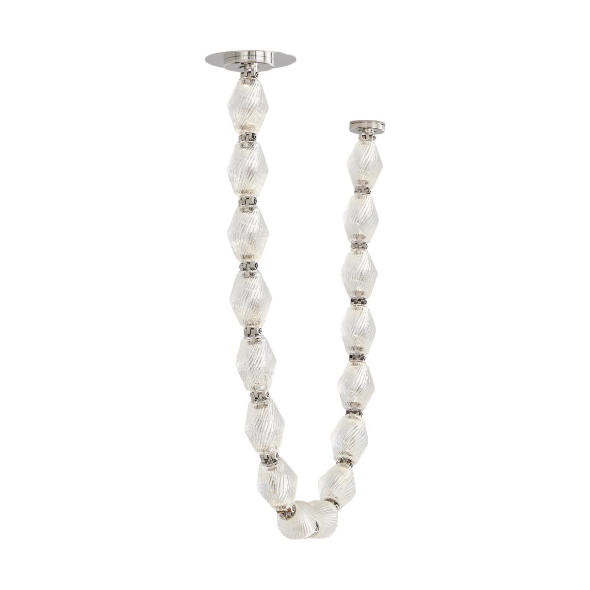 Collier 48 LED Pendant Light with Remote Canopy 2700K 120V Polished Nickel Finish - Bees Lighting