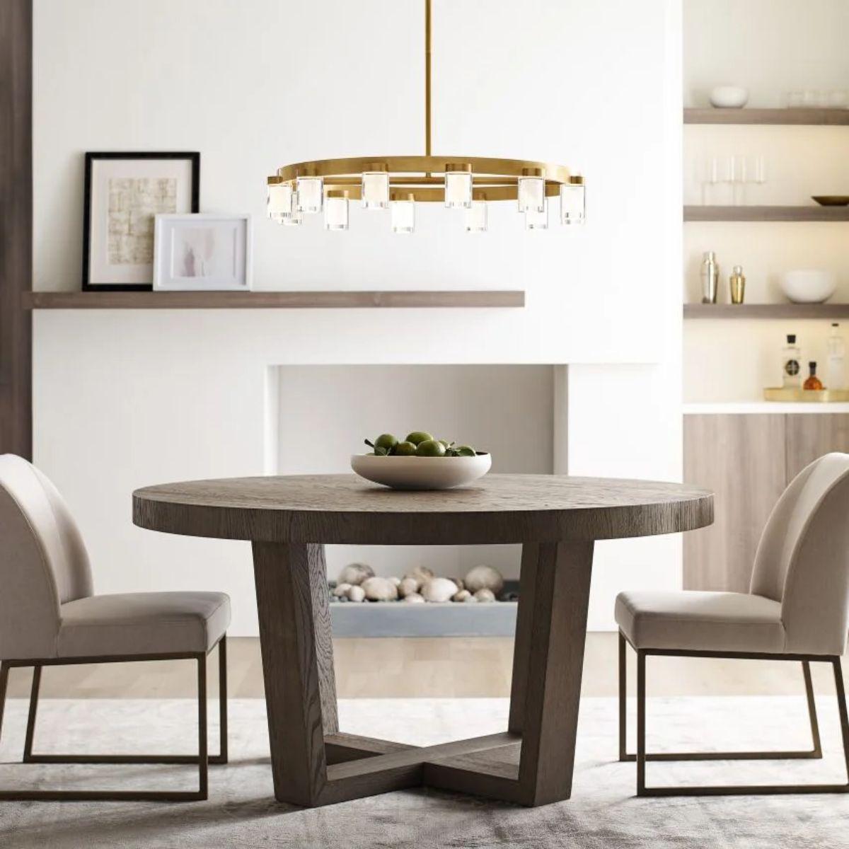 Esfera 32 in. 12 Lights LED Chandelier Natural Brass Finish - Bees Lighting