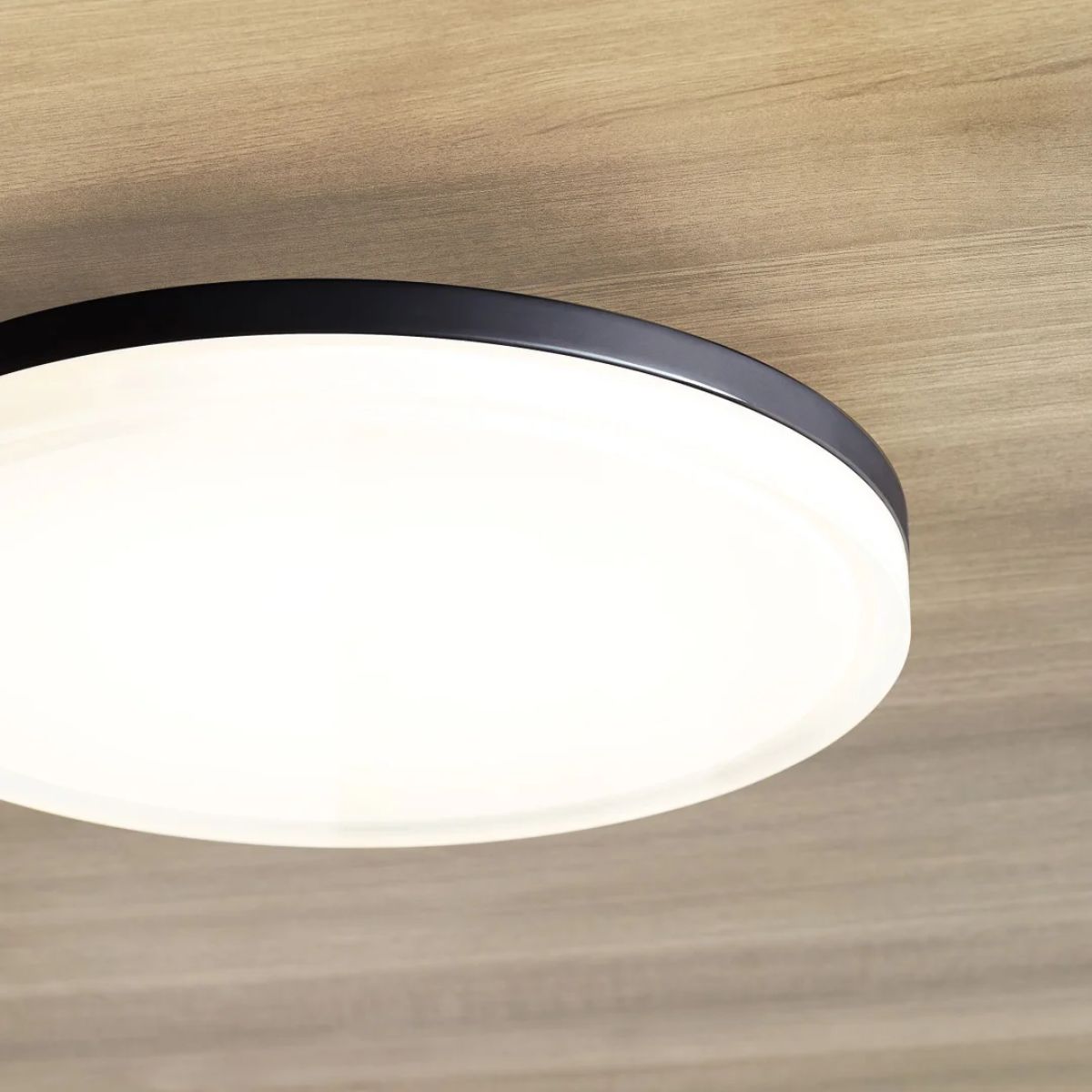Wyatt 16 in. LED Flush Mount Light Black Finish - Bees Lighting