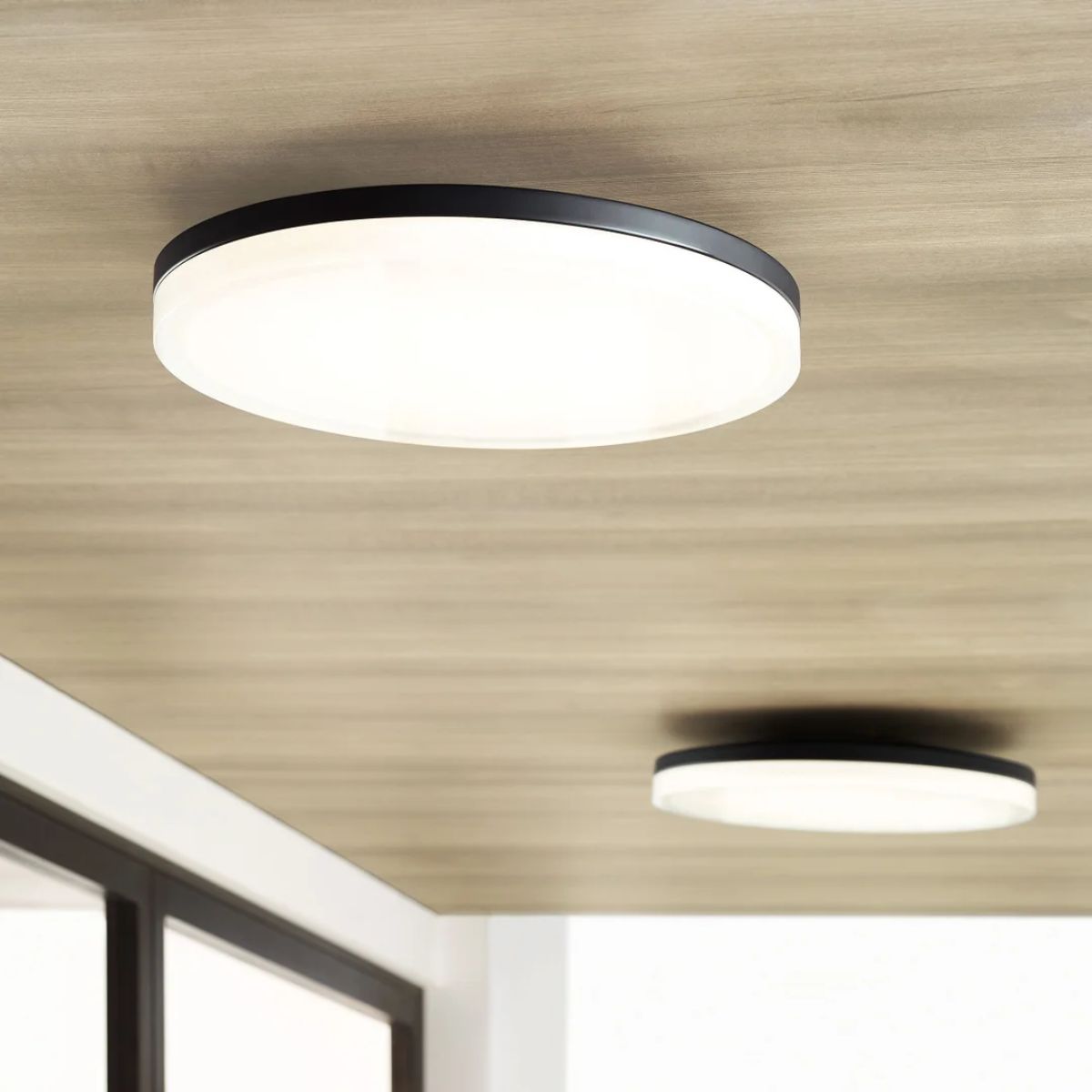 Wyatt 16 in. LED Flush Mount Light Black Finish - Bees Lighting