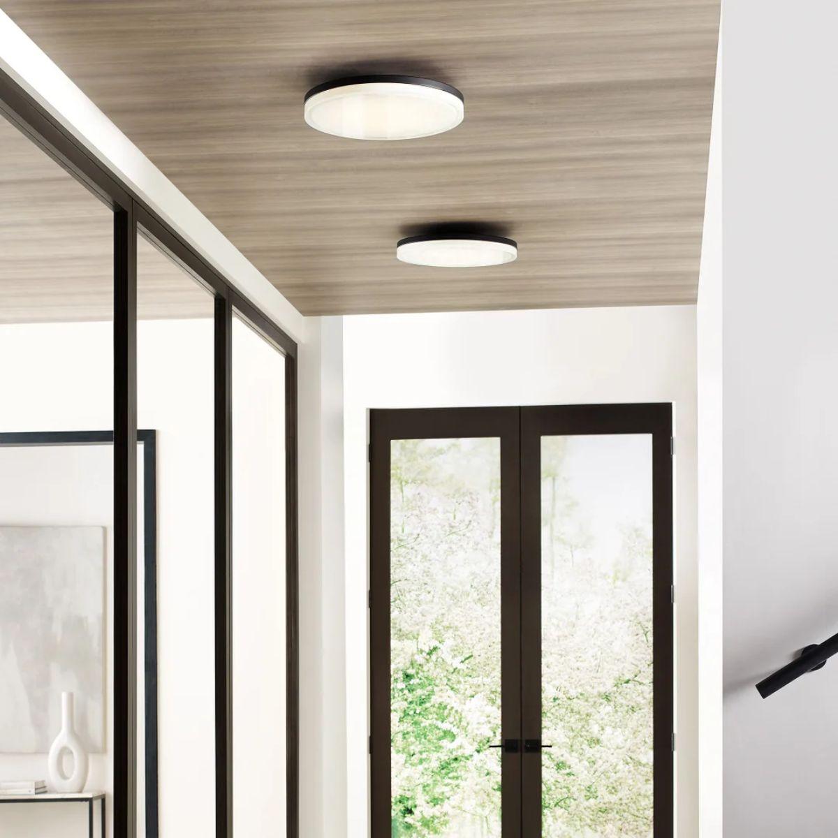 Wyatt 16 in. LED Flush Mount Light Black Finish - Bees Lighting