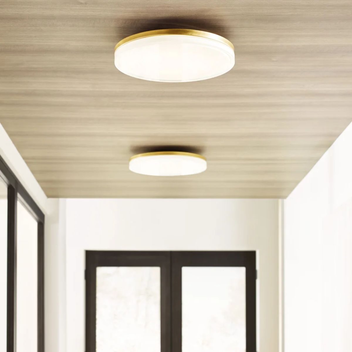 Wyatt 16 in. LED Flush Mount Light Brass Finish - Bees Lighting