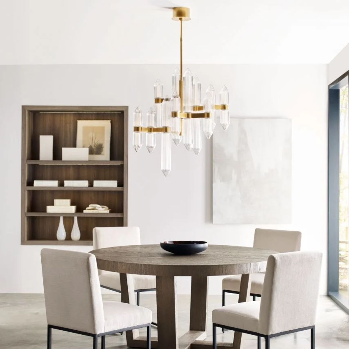 Langston 31 in. LED Chandelier Brass finish - Bees Lighting
