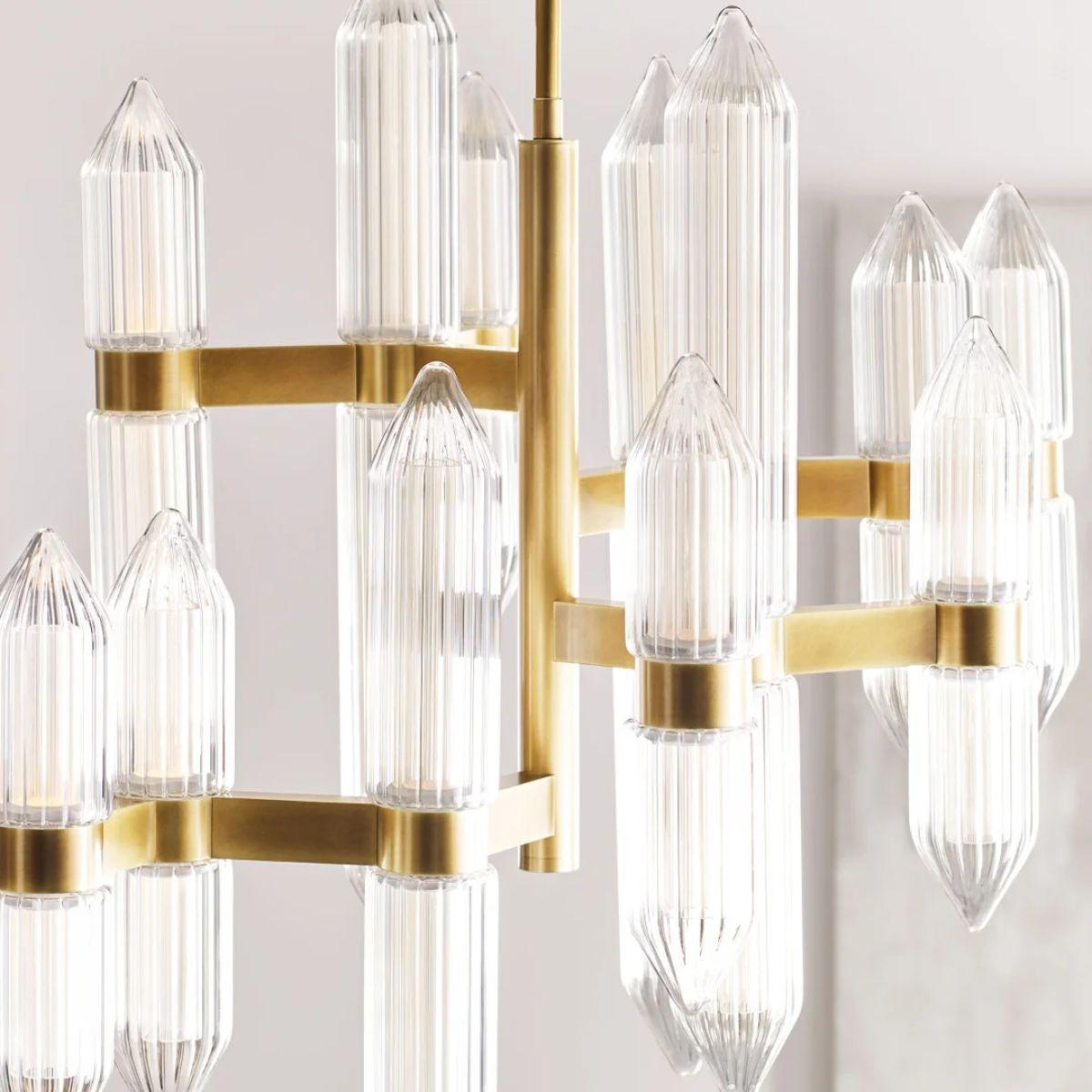 Langston 31 in. LED Chandelier Brass finish - Bees Lighting