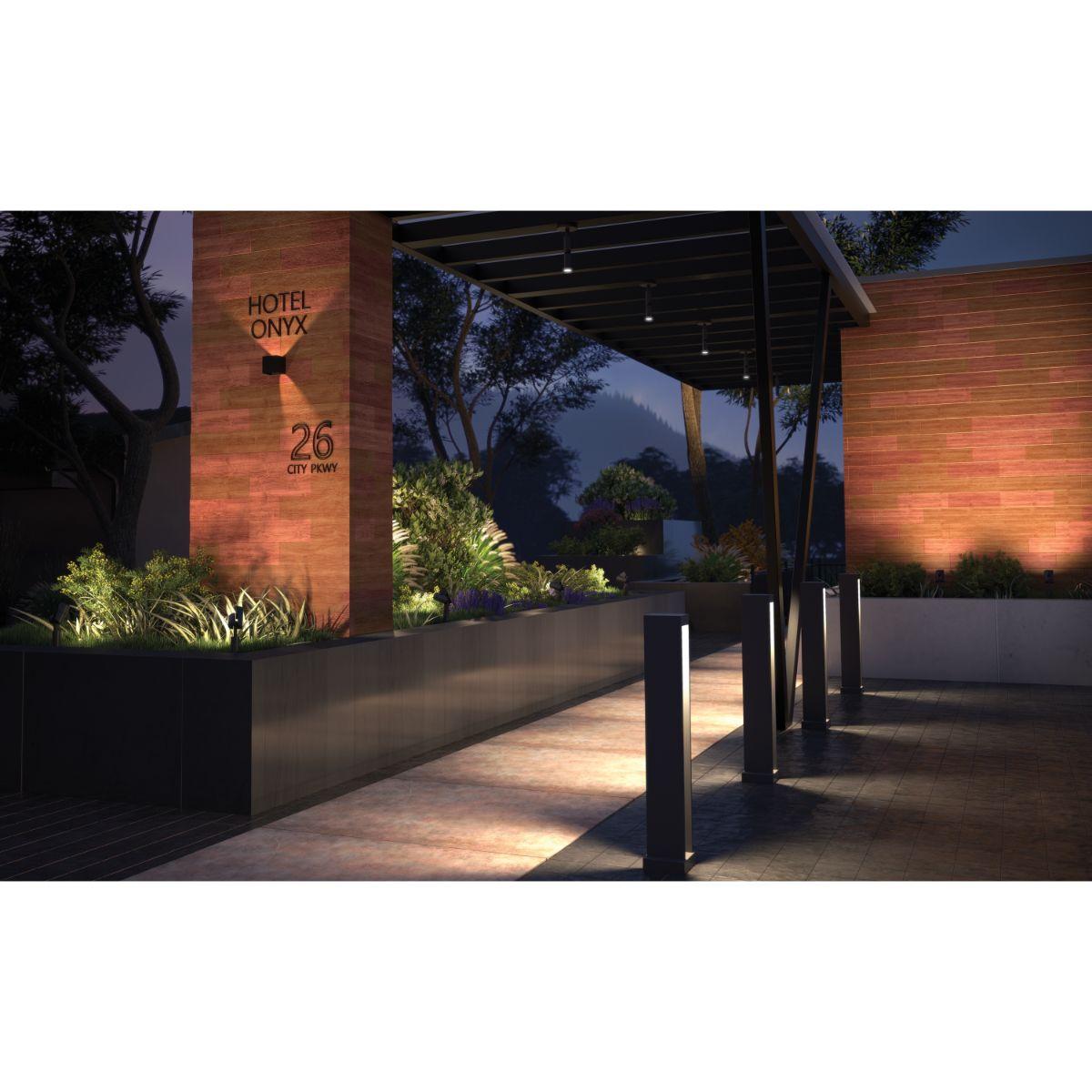 Vex 5 In. LED Outdoor Wall Sconce 554 Lumens Black Finish - Bees Lighting