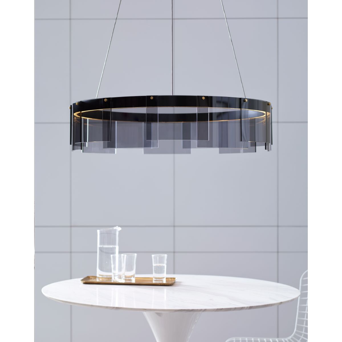 Stratos 31 in. LED Chandelier Black finish - Bees Lighting