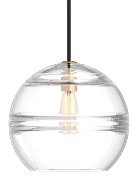 Sedona Medium 8 in. Pendant Light Clear Aged Brass Finish - Bees Lighting