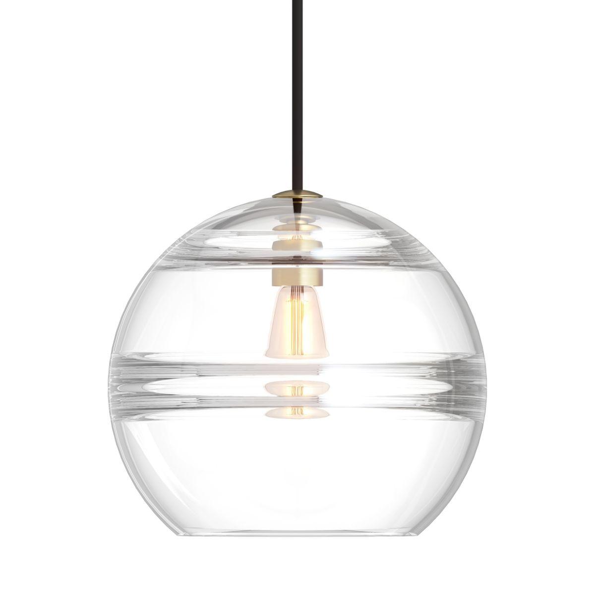 Sedona Medium 8 in. Pendant Light Clear Satin Nickel Finish - Bees Lighting