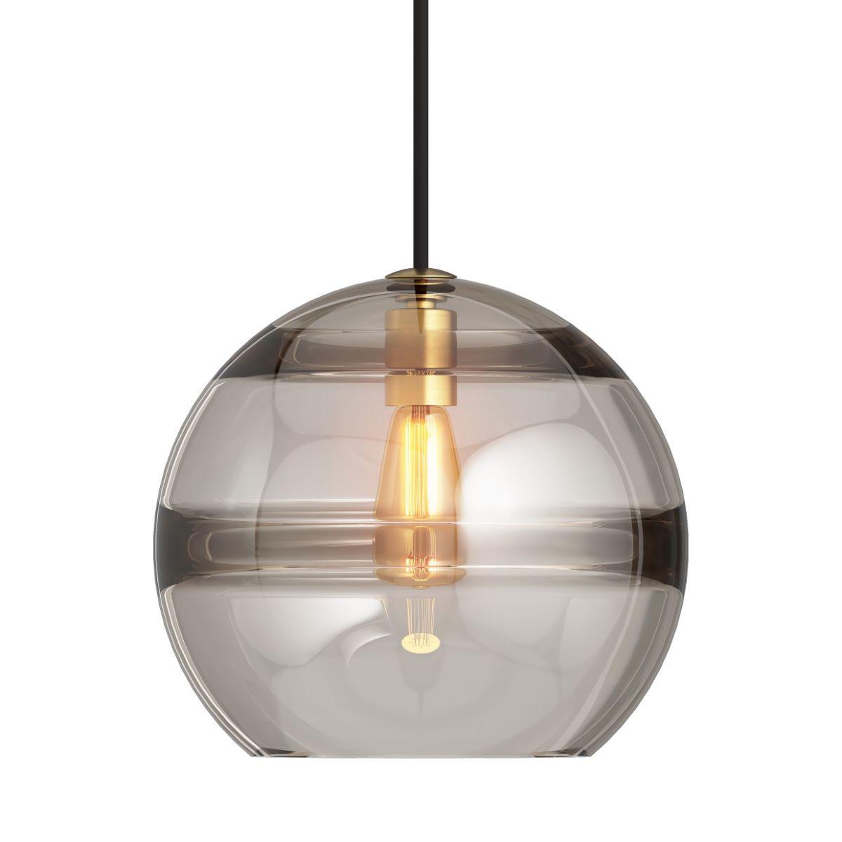 Sedona Medium 8 in. Pendant Transparent Smoke Aged Brass Finish - Bees Lighting