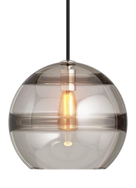 Sedona Medium 8 in. Pendant Transparent Smoke Satin Nickel Finish - Bees Lighting