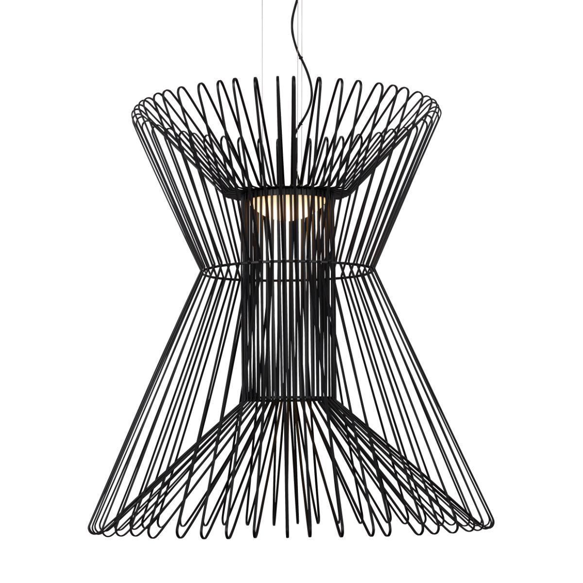 Syrma Grande36 in. LED Pendant Light 3000K Black Finish - Bees Lighting