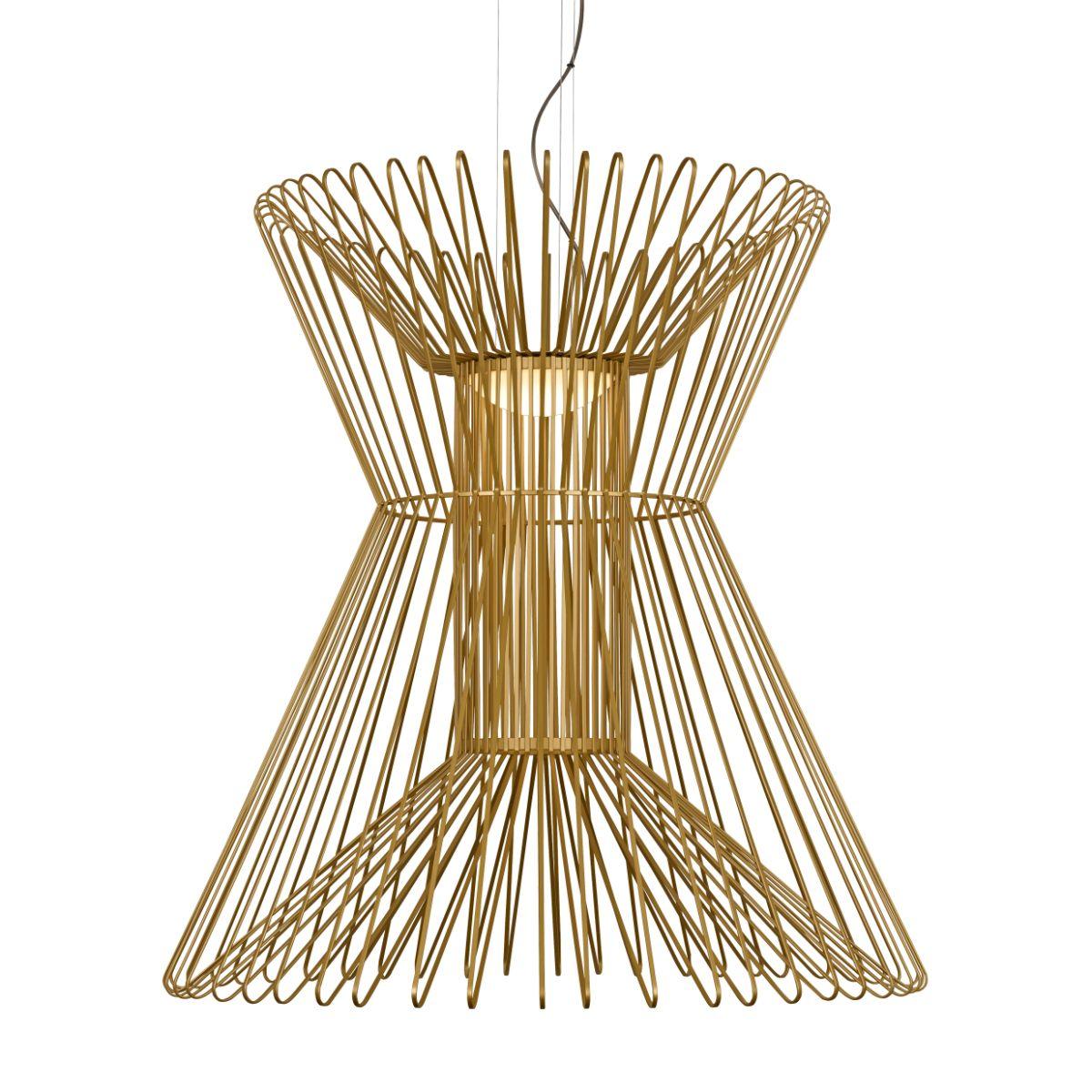 Syrma Grande36 in. LED Pendant Light 3000K Gold Finish - Bees Lighting