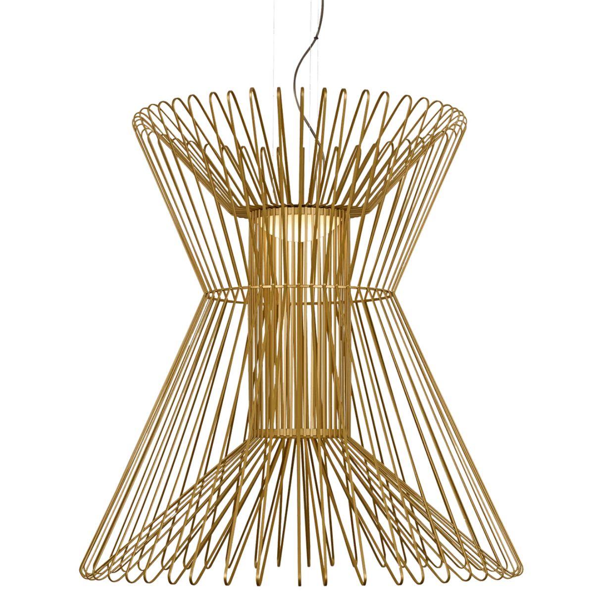 Syrma Grande36 in. LED Pendant Light 3500K Gold finish - Bees Lighting