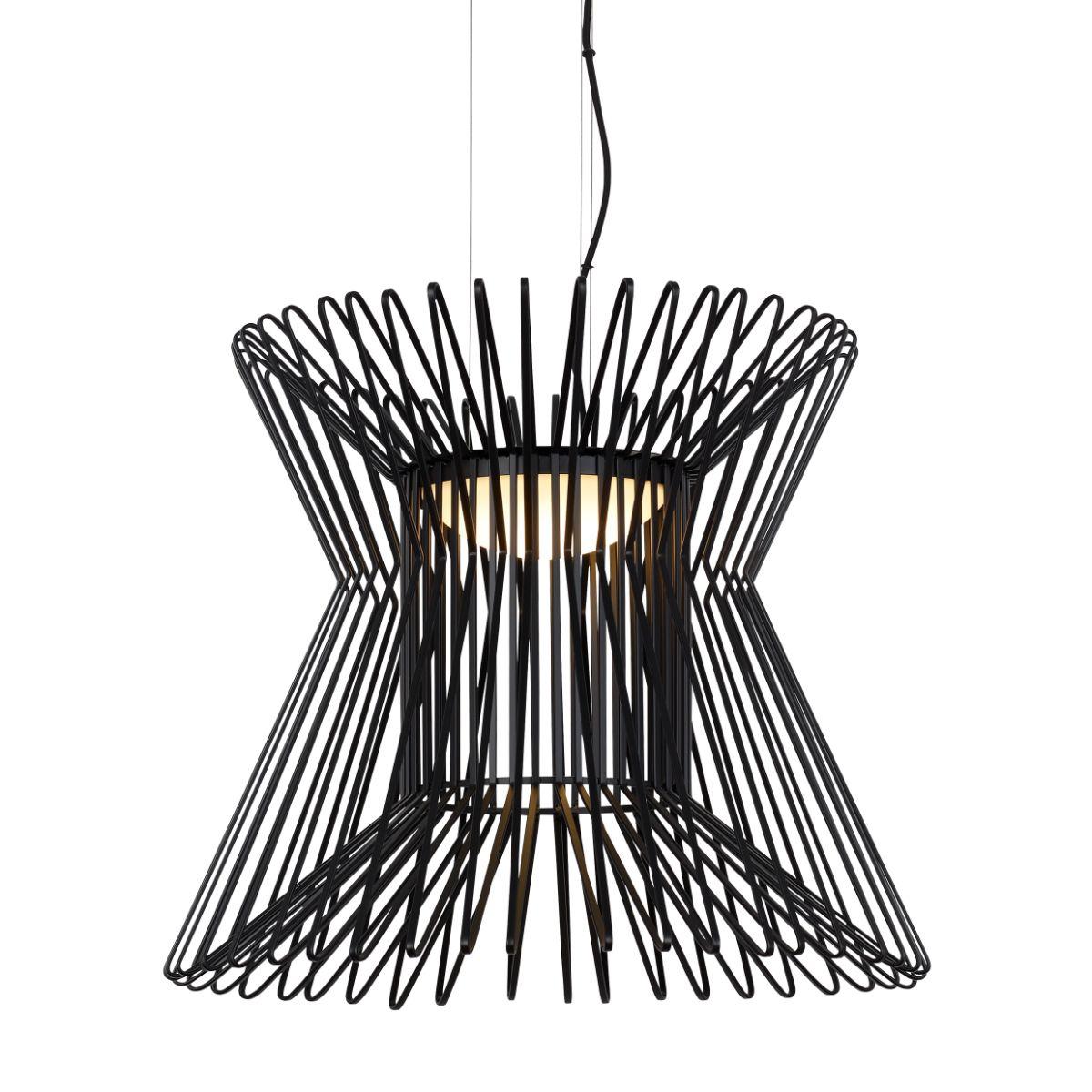 Syrma 22 in. LED Pendant Light 3000K Black Finish - Bees Lighting