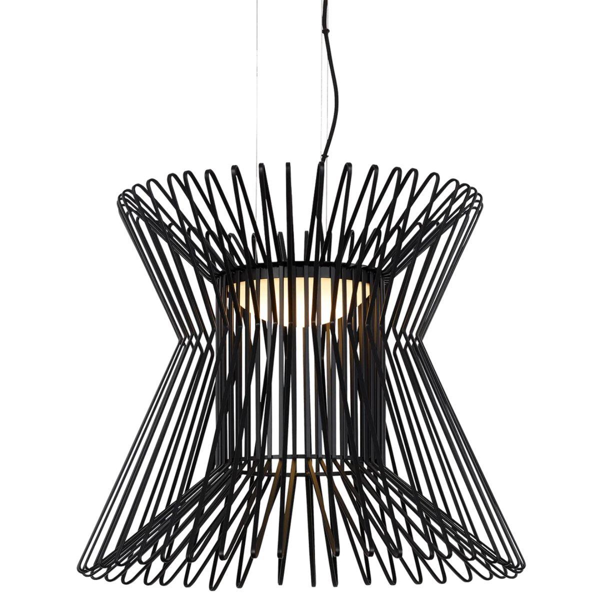 Syrma 22 in. LED Pendant Light 3500K Black finish - Bees Lighting
