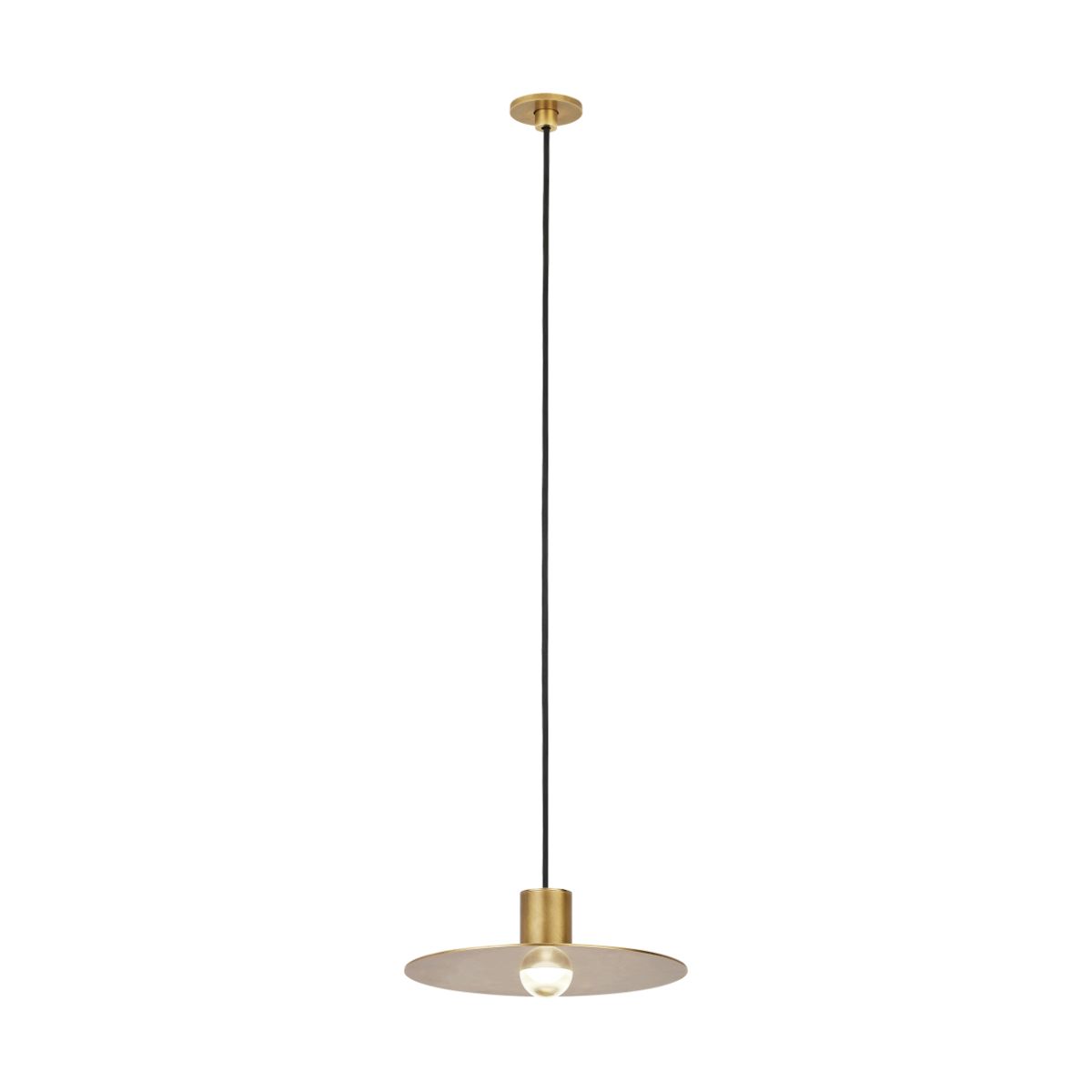 EAVES 8 in. LED Pendant Light 120-277V Natural Brass Finish - Bees Lighting