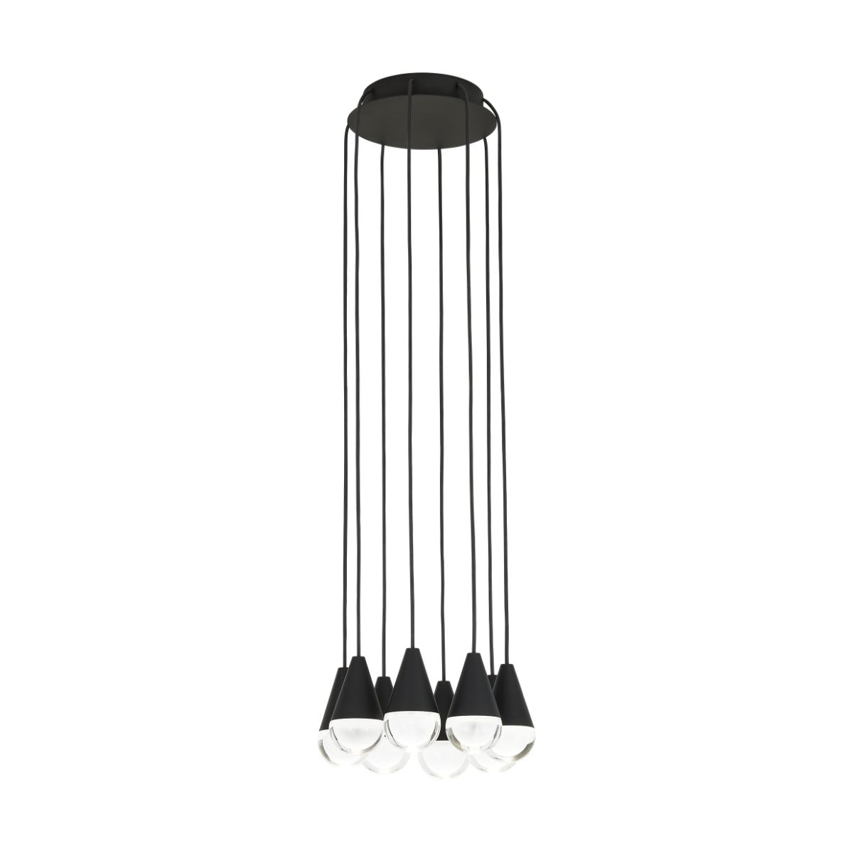 CUPOLA 8 Lights LED Chandelier 120-277V Black Finish - Bees Lighting
