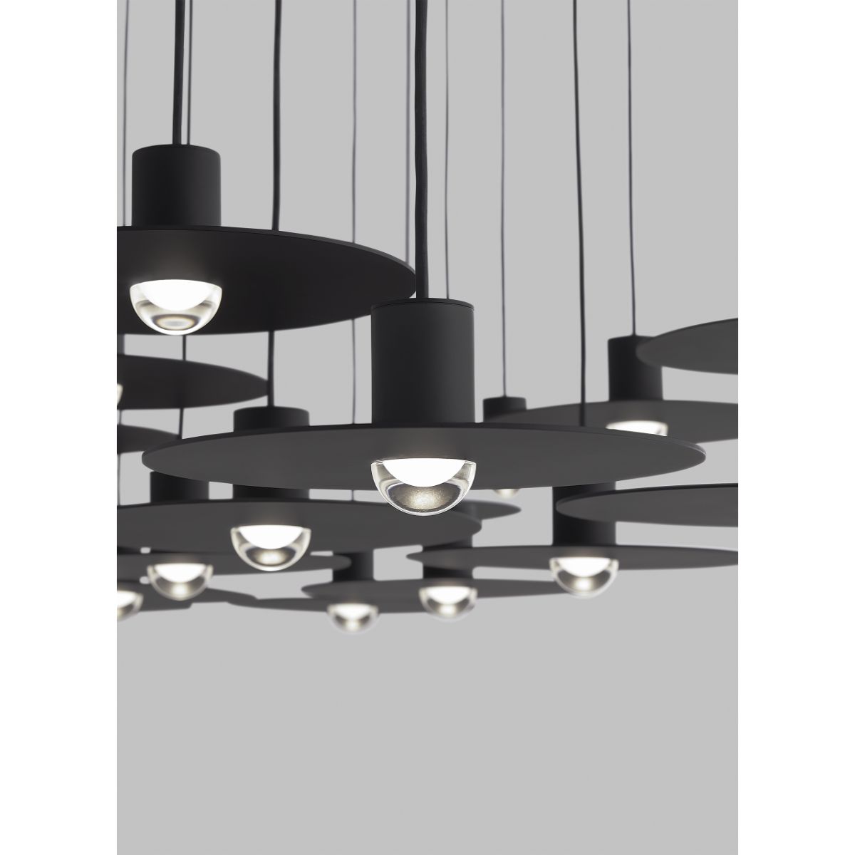 EAVES 50 in. 18 Lights LED Chandelier 120V Black Finish - Bees Lighting